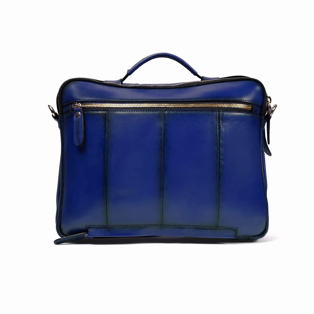 The Modern Quick Blue Office Briefcase With Extra Compartment By Brune & Bareskin