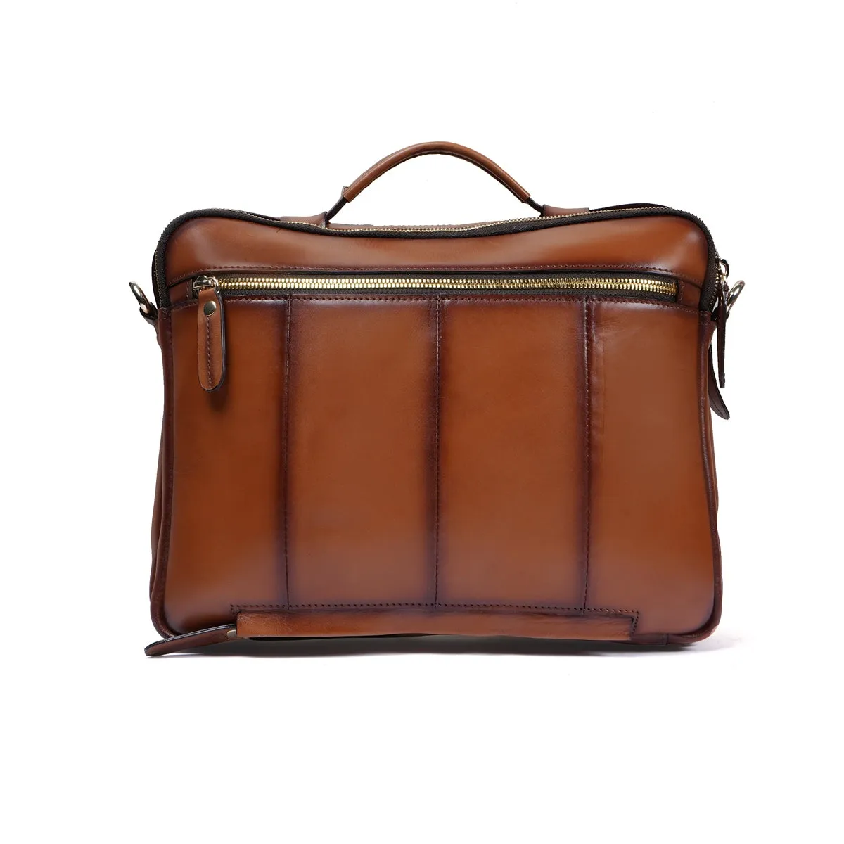 The Modern Quick Tan Office Briefcase With Extra Compartment By Brune & Bareskin