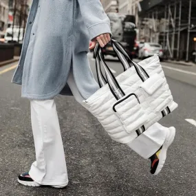 Think Royln - Jr. Wingman Bag w/ Elevated Pockets in White Patent