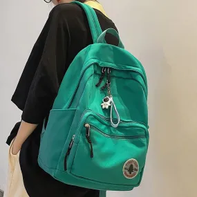 Trendy Minimal Backpack with cute accessory; 5 colors to choose from