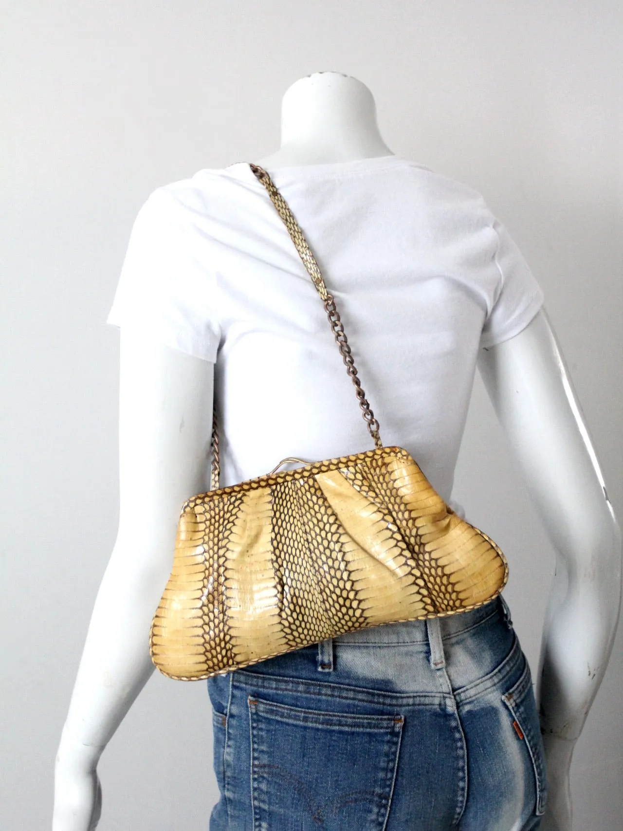 vintage Leyla snakeskin handbag