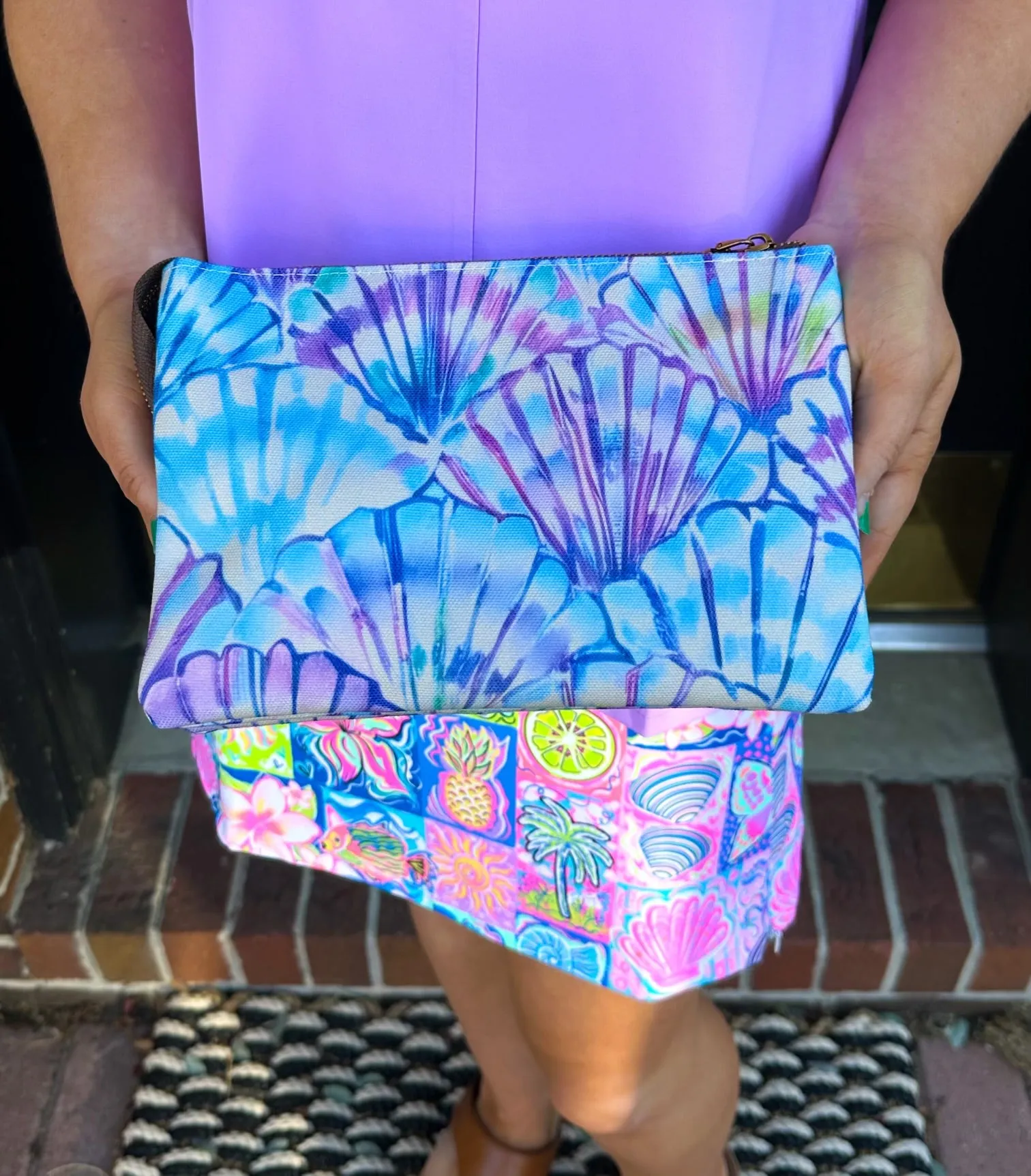 Watercolor Shell Clutch Bag