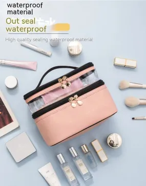 Waterproof Pvc Cosmetic Travel Portable Bag-Pink