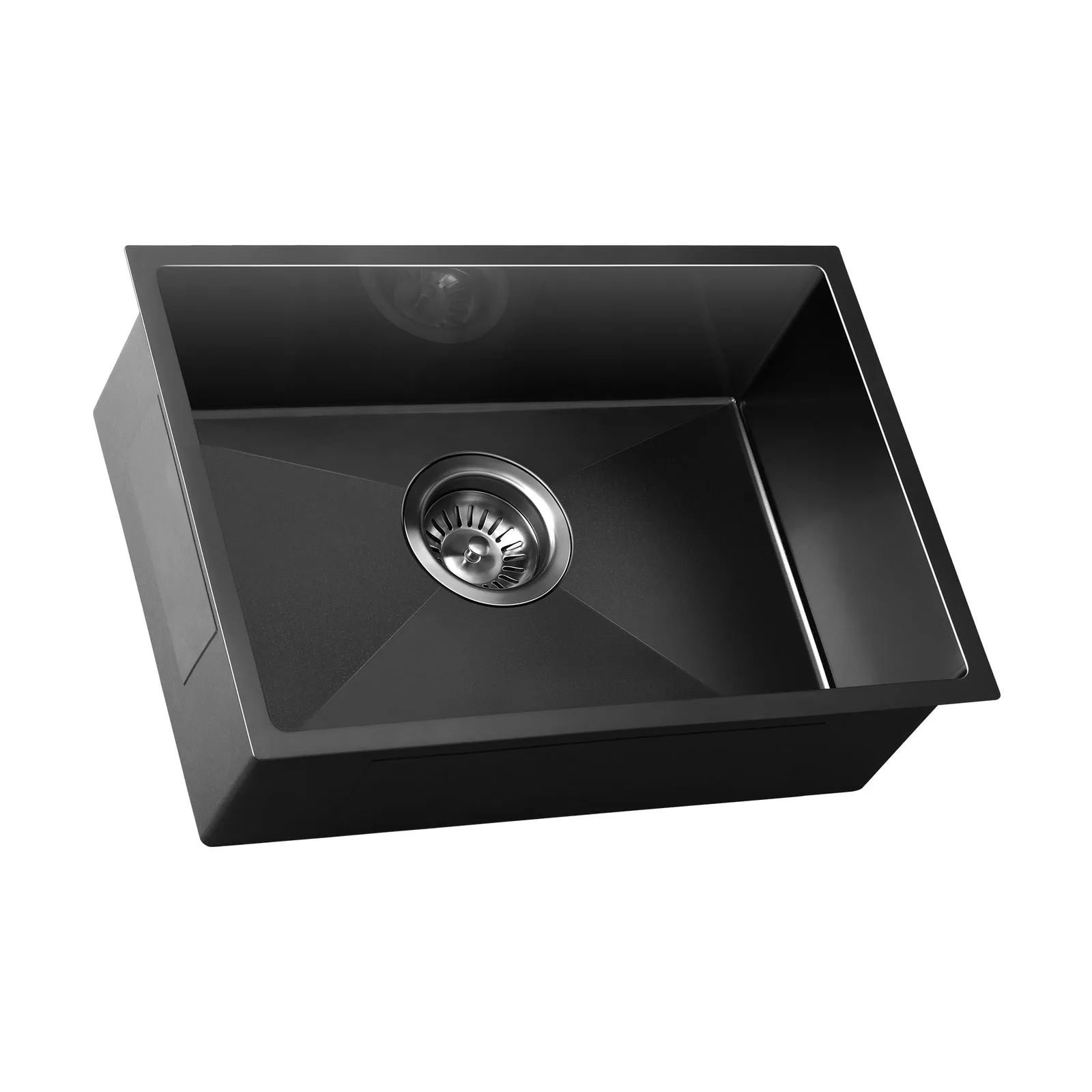 Welba Kitchen Sink Stainless Steel Bathroom Laundry Basin Single Black 45X30CM