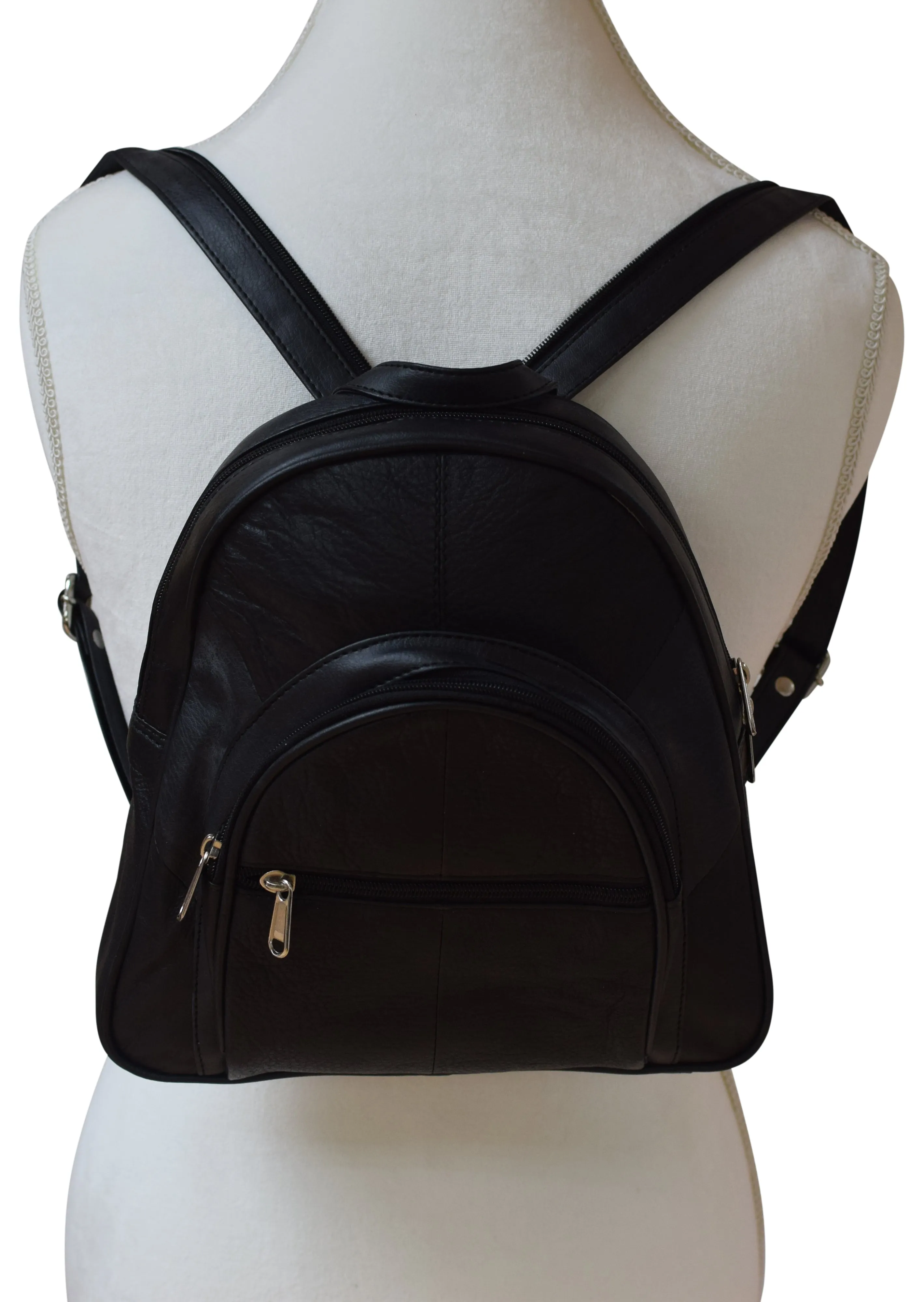 Women Backpack Purse Leather Casual Design Daypack Fashion Ladies Backpack Black