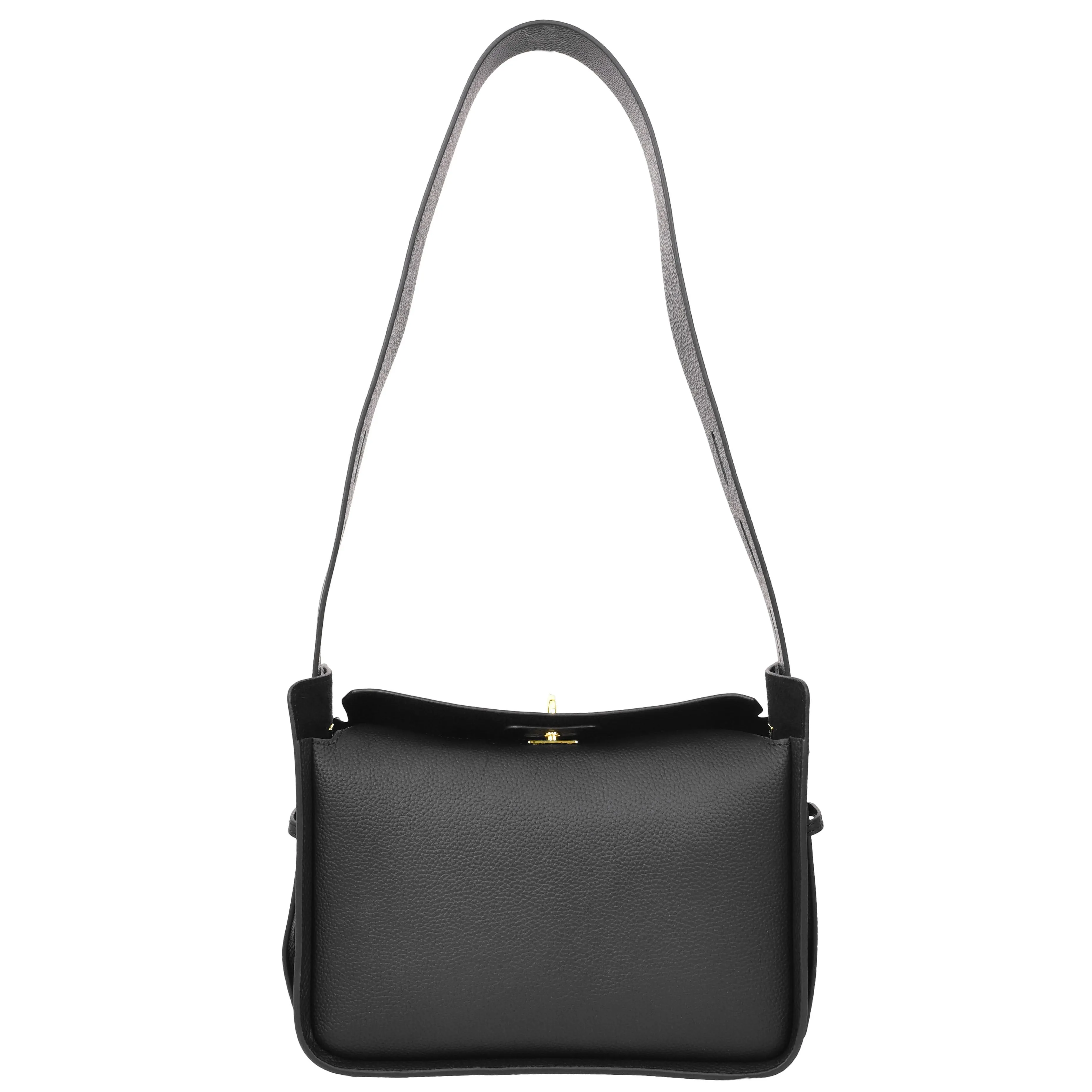 Womens Real Leather Classic Shoulder Bag Penelope Black