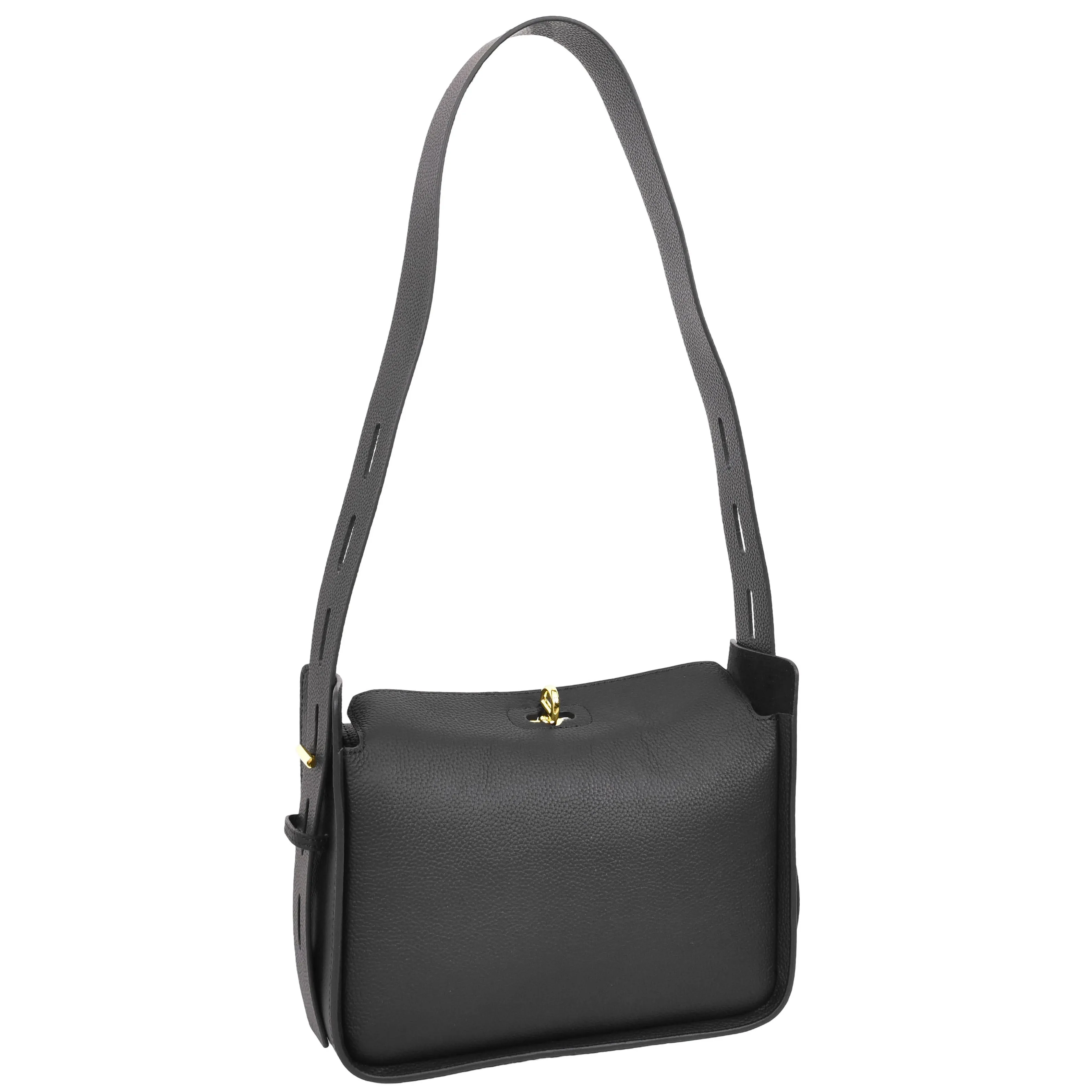 Womens Real Leather Classic Shoulder Bag Penelope Black