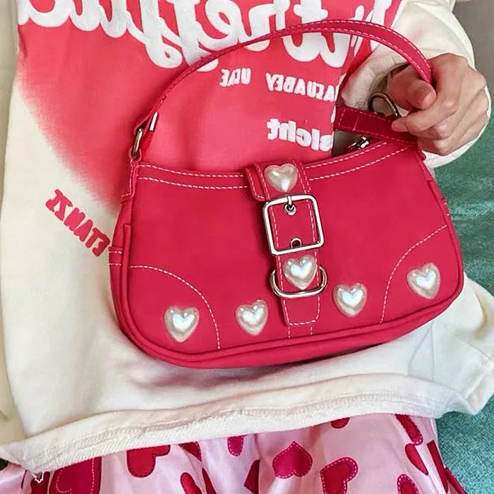 Y2K Pearl Heart Bag